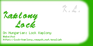 kaplony lock business card